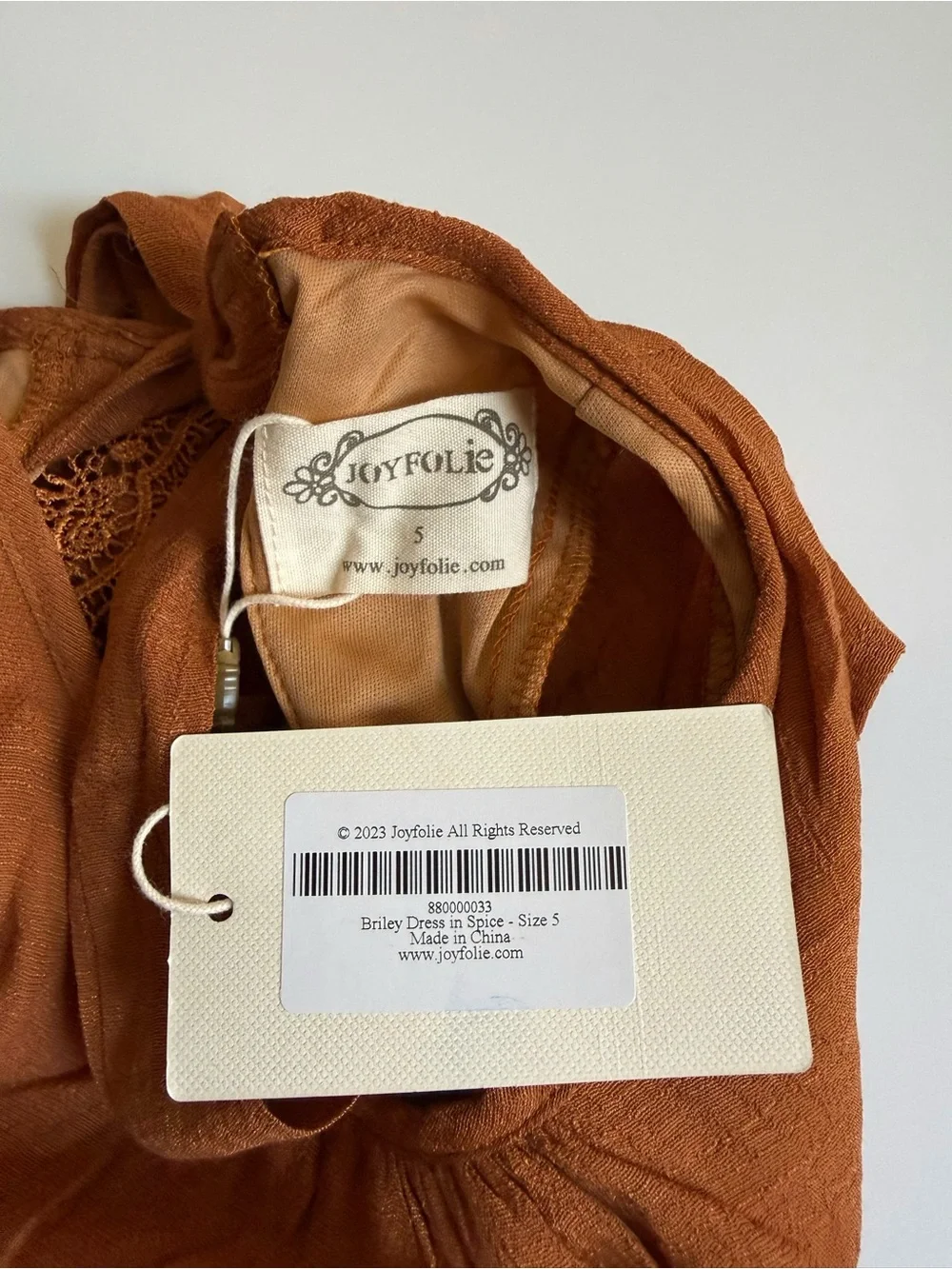 Joyfolie Girl Briley Dress in Spice size 5T 5 years NWT